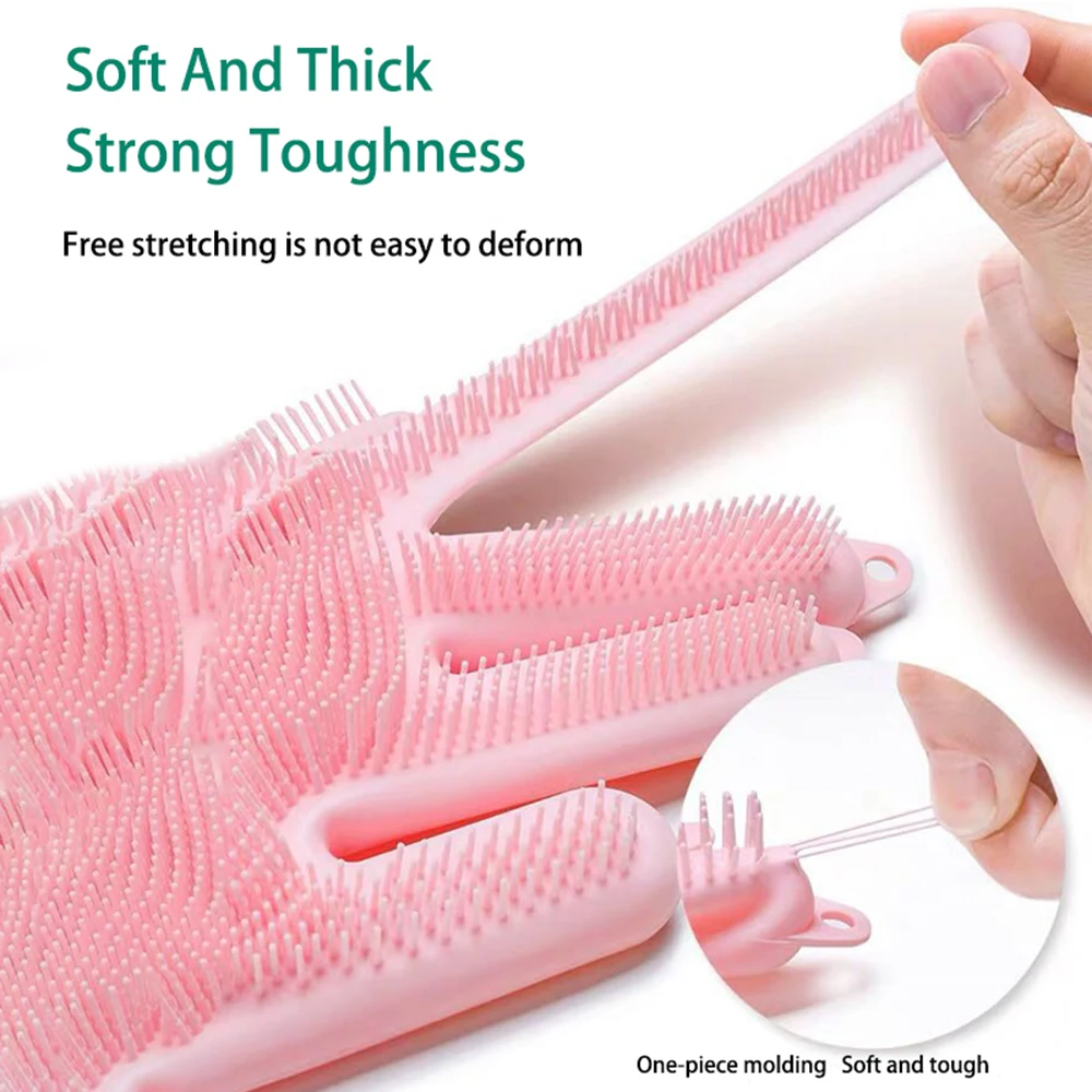 1 Pair Cleaning Gloves Magic Silicone Dishwashing Scrubber Dish Washing  Sponge Rubber Scrub Gloves Kitchen Cleaning - Price history & Review, AliExpress Seller - Beautiful home life Store