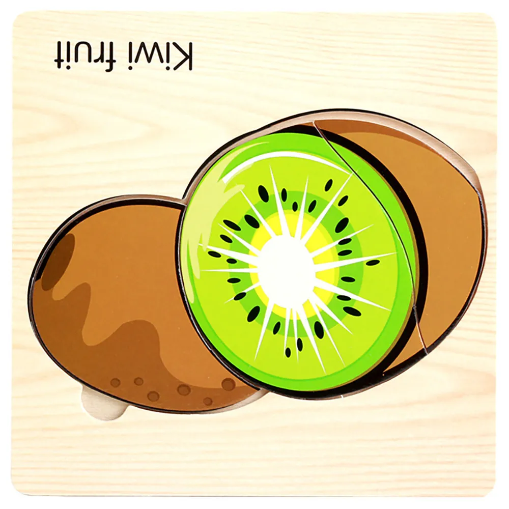 Baby Kids Training Toy Gift fruit Cognitive Puzzle Card Educational Wooden Toys Parent-child Interactive Game #A