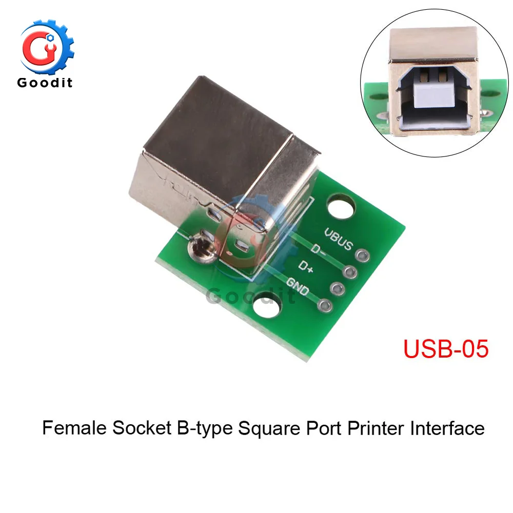 Square USB Micro Mini USB A Male USB 2,0 3,0 A Female USB B разъем интерфейс для 2,54 мм DIP PCB конвертер адаптер Breakout Board - Цвет: Square USB