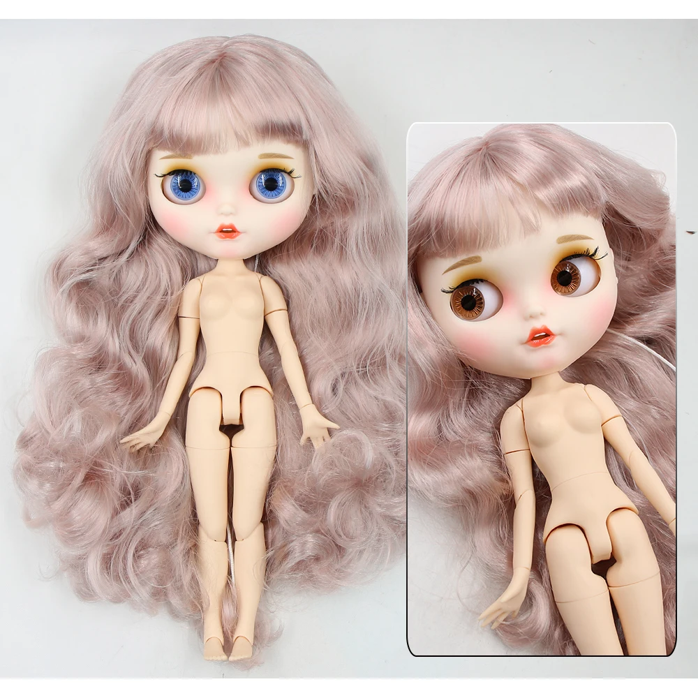 Neo Blythe Doll with Pink Hair, White Skin, Matte Smiling Face & Custom Jointed Body 1