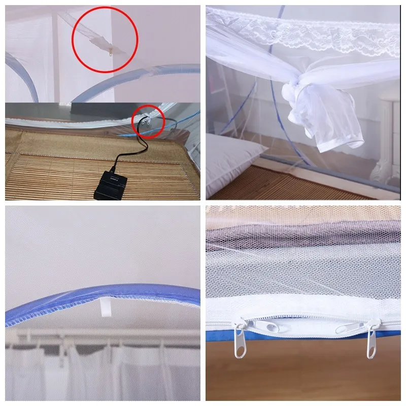 King size, для дома и путешествий, уличная москитная сетка для кровати, Юрта, установка, складная однодверная сетка, одноместная, двухместная, для королевы