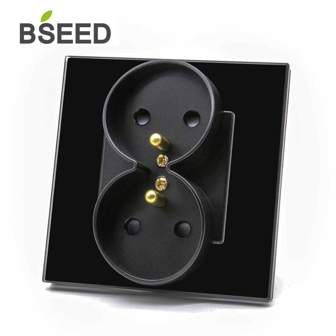 Стеклянная настенная розетка BSEED FR белая черная 86 мм | Обустройство дома