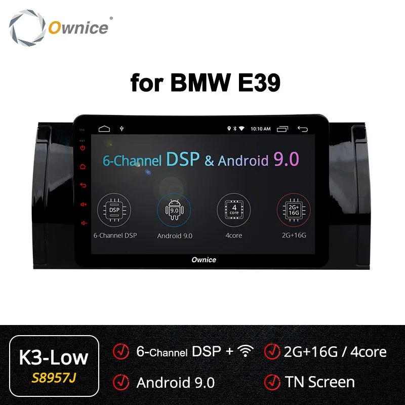 Ownice K3 K5 K6 Octa Core Android 9,0 автомобиля радио gps-навигация, dvd-плеер авто для BMW E39 X5 E53 4 аппарат не привязан к оператору сотовой связи 360 панорама DSP - Цвет: S8957 K3-Low