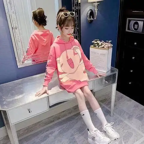 hoodie for girl 2021 New Fashion Spring Autumn Tops Hoodies Girls Sweatshirts Coat Kids Outwear Teenager Children Clothes High Quality free children's hoodie sewing pattern