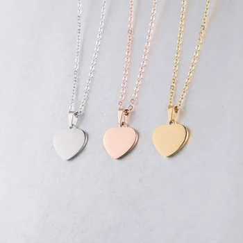 

TSHOU325 Mirror stainless steel heart necklace fashion girl necklace Women Gold Color Necklaces Jewelry New