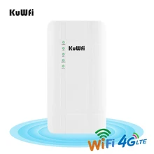 KuWFi-enrutador impermeable al aire libre, 300Mbps, 4G, LTE, CPE, con adaptador POE CAT4, Tarjeta SIM 3G/4G, WiFi, para cámara IP/WiFi exterior