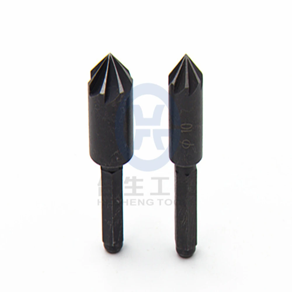 

2 set of carbon steel seven edge Chamfering punched drill bit woodworking hole drilling positioning board Chamfering mo bian qi