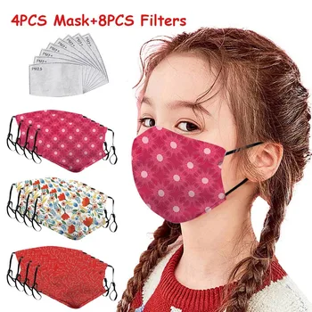 

face mask for kids 4pc PM2.5 Printed Masks Washable Reusable Masks mascara para rosto mascarilla masque маска маски pig horse