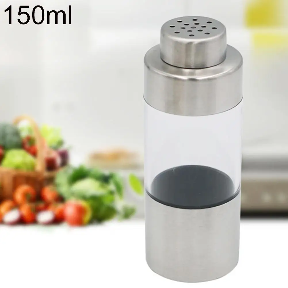 

new 150ml Stainless Steel Visual Seasoning Pot Vinegar Sauce Dispenser Salt Spice Pepper Shaker Storage Container Jar Can Bottle