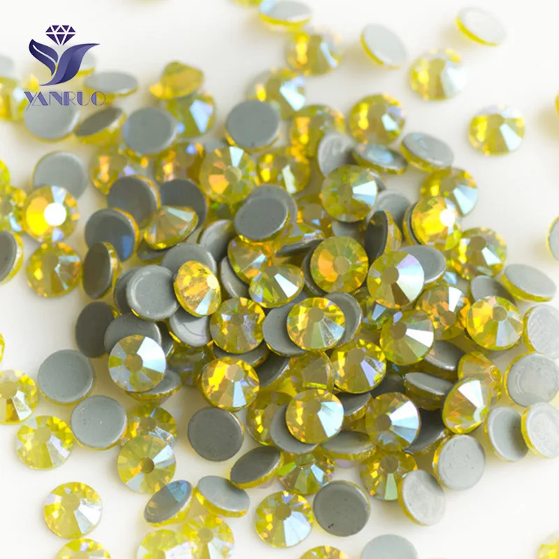 Citrine AB YANRUO 2058HF SS16 SS20 железо на стразы горячей фиксации Стразы супер качество цвет AB Камни Стекло теплопередача для одежды - Цвет: Citrine AB