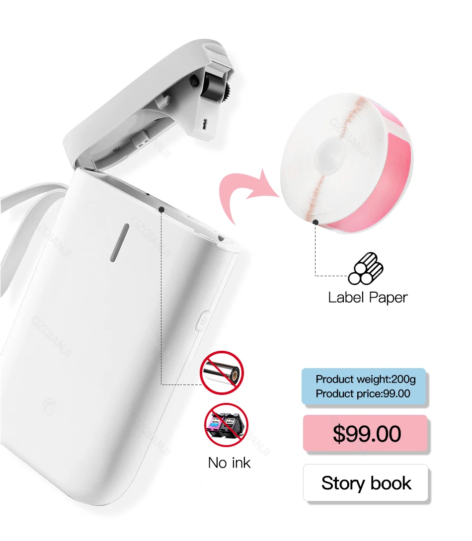 NIIMBOT D11 Label Maker Machine All-in-One Handheld Rechargeable Label Printer Wireless Connection with Smartphone for Office Home Organization No Ink Consumption