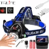 100000lumens LED Headlamp Sensor Headlight T6/L2/V6 Flashlight Waterproof Rechargeable Head Lamp Torch Powerful Camping Lights