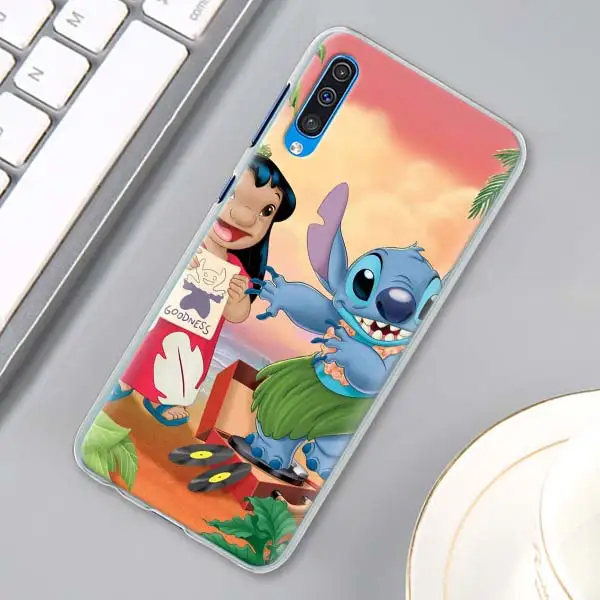 H02 Тематика «Лило и Стич» милые панели телефона с рисунком для samsung Galaxy A10 A20e A30 A40 A50s A60 A70 A80 A6 A7 A8 A9 в твердом переплете - Цвет: H02