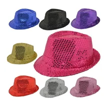 

Sequin Jazz Top Hat Boys Hip Hop Girls Street Dance Shiny Stage Cap Kids Fashion Summer Outdoor Child Performance Costume Hats