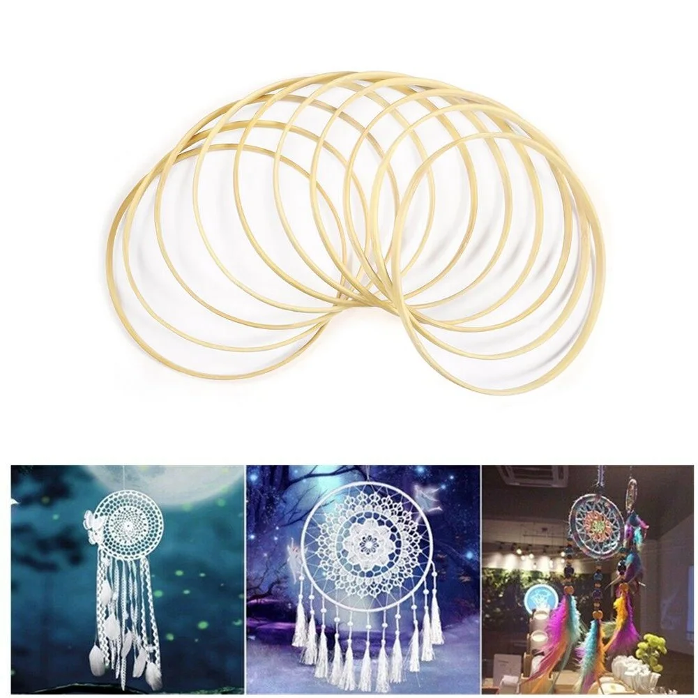 Wooden Dreamcatcher Accessories Wooden Rings Dream Catcher 10pcs
