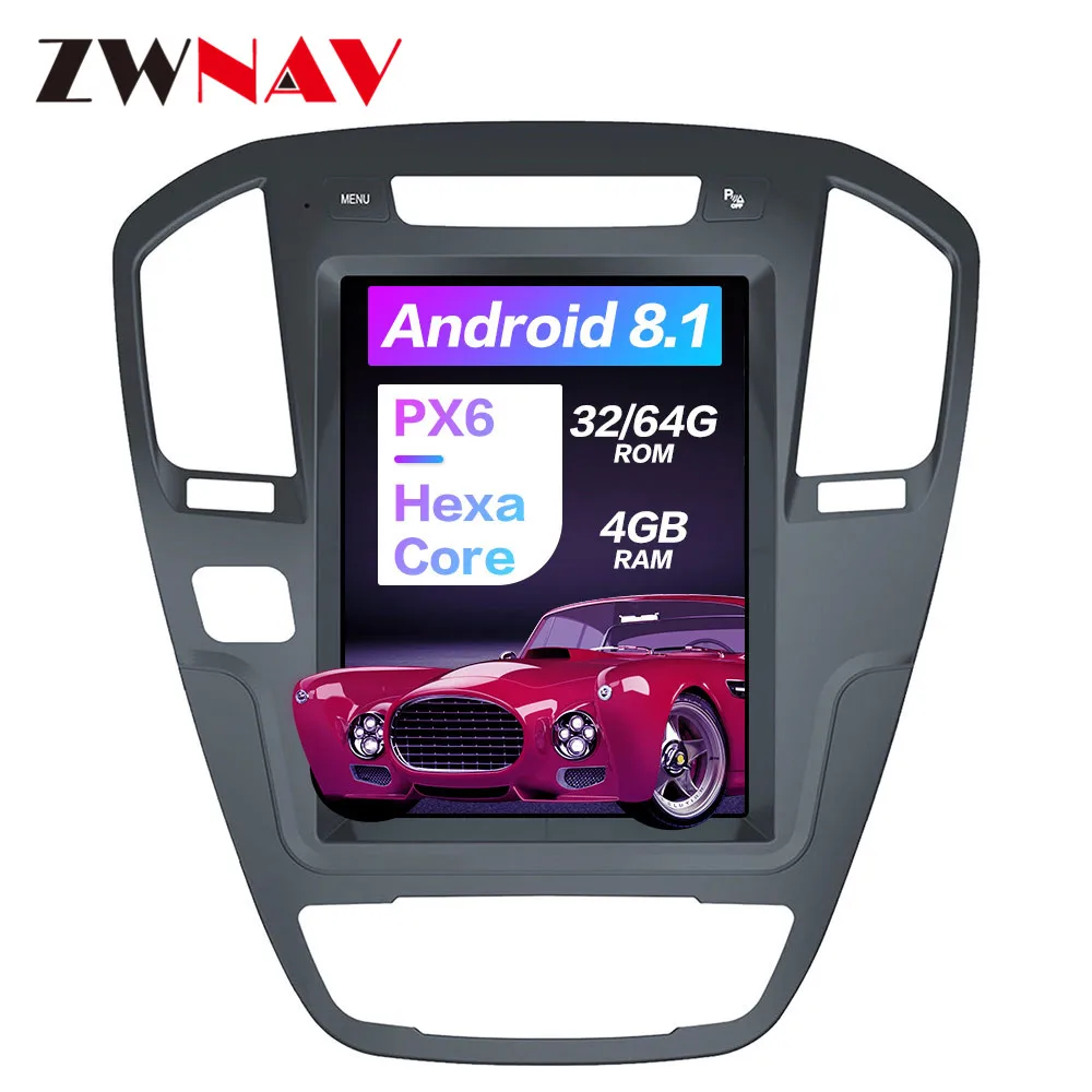 Zwnav вертикальный автомобильный сенсорный экран в стиле Tesla Android 9,0 PX6 4 Гб+ 64 Гб Встроенный DSP CARPLAY для Opel Buick Regal 2008-2013 gps навигация