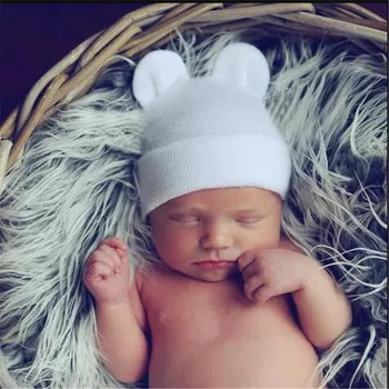 New Adorable Baby Cotton Striped Knit Hats Newborn Toddler Kids Boys Girls Unisex 1
