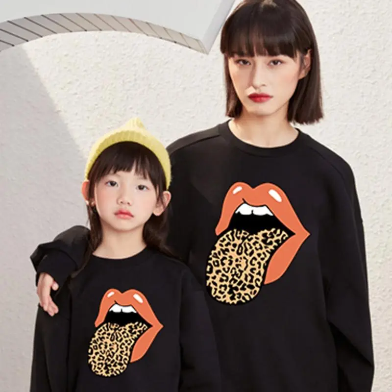 Mutter und Tochter Pullover Wimpern Sweatshirt Familie passende Outfits