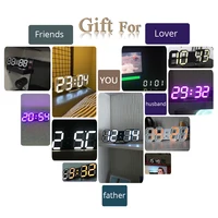 3D LED Wall Clock Modern Design Digital Table Clock Alarm Night Light Saat Wall Clock for Home Decor Living Room 5