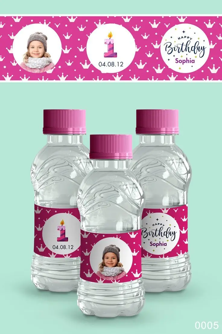 Minnie Mouse Party Personalized Water Bottle Labels PACK of 10 
