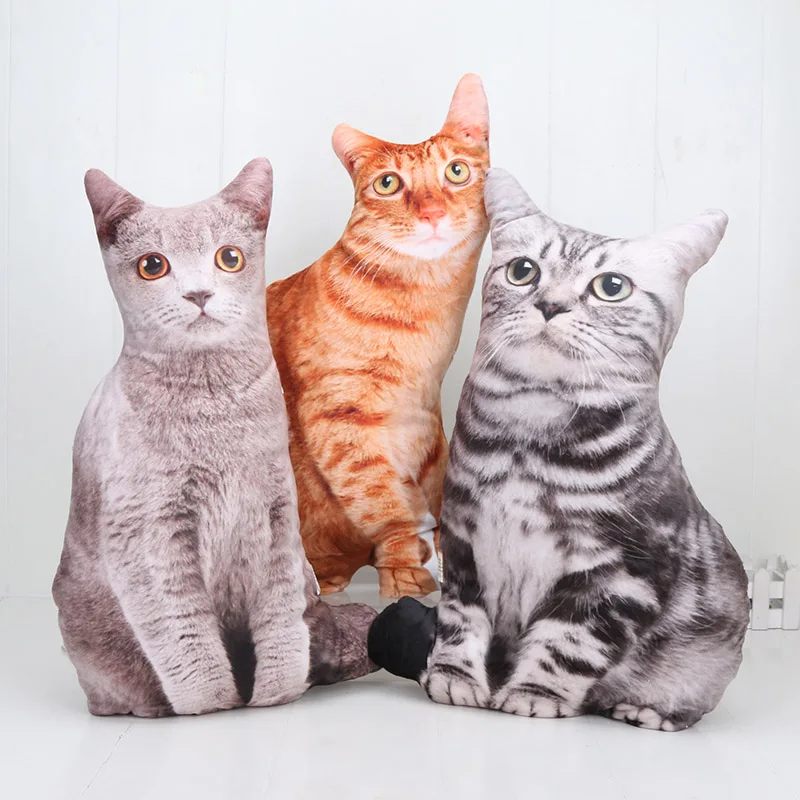 50 см 3D моделирование кошки подушка милый кот моющаяся плюшевая мягкая подушка игрушка для детей диван подушка домашнее украшение