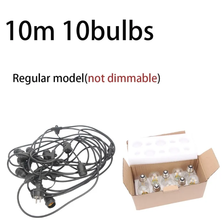 10M 10Bulbs 10 м/15 м водонепроницаемый светодиодный наружный струнный светильник подвесной сверхмощный Рождественский S14 Светодиодный Фонари для патио гирлянда для уличного двора Вечерние - Испускаемый цвет: 10M 10Bulbs