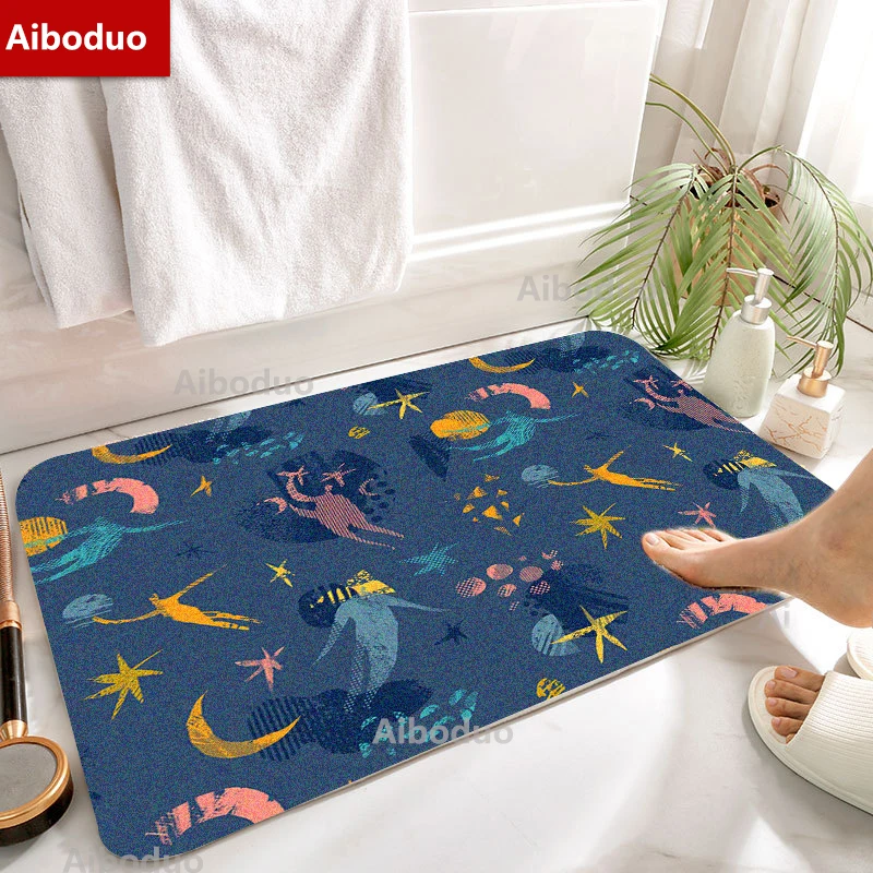 

Aiboduo Vintage Home Decoration Dirt-resistant Carpet Non-slip Living Room Floor Mat BathMat for 40*60cm Family Bedroom Bathroom