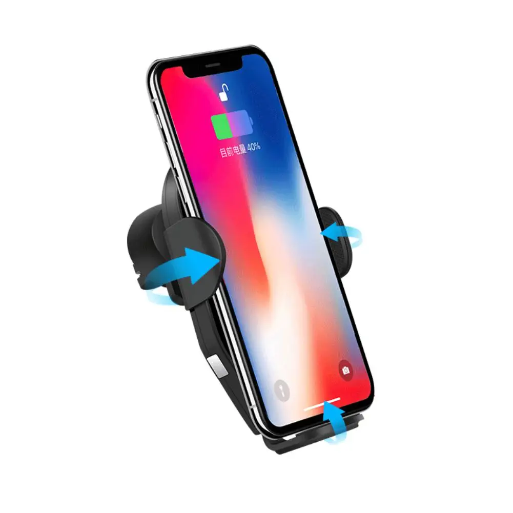 Car Mount Qi Wireess Fast Charger Charging Automatic Infrared Sensor Phone Hoder For iPhone X 8