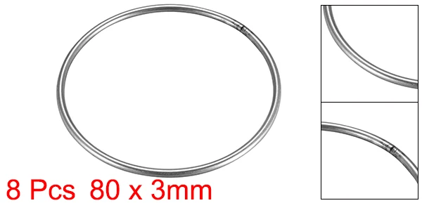 80x3mm Uxcell 8/15 шт. сварные-хомут с круглым воротником для мальчиков и девочек 20x3/80x3/80x4/100x4/80x5/90x5/40x6/50x6/ 60x6/79x6 мм обвязочные круглые кольца из нержавеющей стали - Цвет: 80x3mm