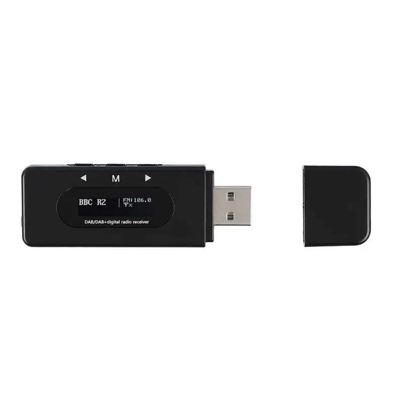 D10 Универсальный USB Интерфейс автомобиля dab цифровой радио ресивер FM-передатчик с антенной - Цвет: Черный