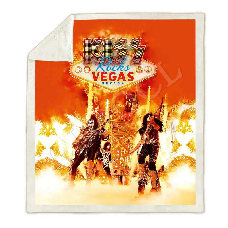 Модный диван для путешествий, молодежное постельное белье, узор Kiss Band, 3D принт, мультяшное одеяло s, покрывало для плюшевого одеяла, квилт для софы