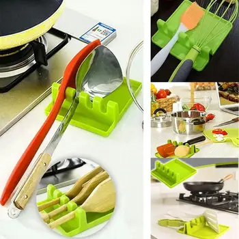 

Kitchen Multi-function Spoon Rack Anti-skid Rack Plastic Pot Shovel Pad Shelf Spoon Rest Tableware Holder Heat Resistant