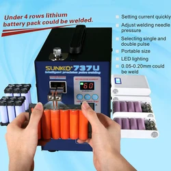 SUNKKO – Machine à souder par points pour batteries à Double impulsion, 2,8kw, 737U, test du Lithium, chargement USB, 18650 