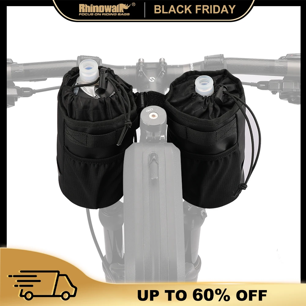 Rhinowalk Bike Handlebar Stem Bag Water Bottle Bicycle Snack Storage Bikepacking Touring Commuting Insulated Kettle Pouch | Спорт и