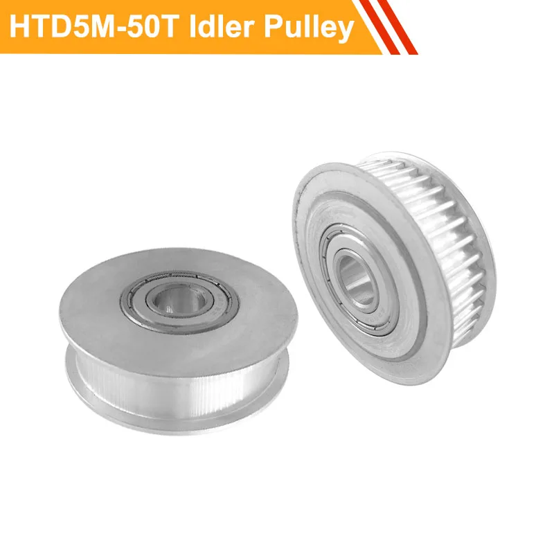 

Tension Idler Pulley 5M-50T 16/21/27mm Belt Width Idle Bearing Motor Pulley 10/15/17/20/25mm Bore Passive Wheel