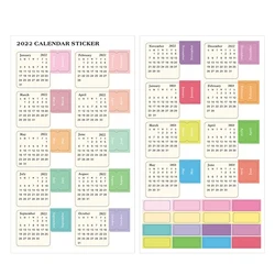 Étiquettes de Classification, 2022 autocollants de calendrier, étiquette de classement, organisateur d'agenda, Index mensuel, 2 feuilles 