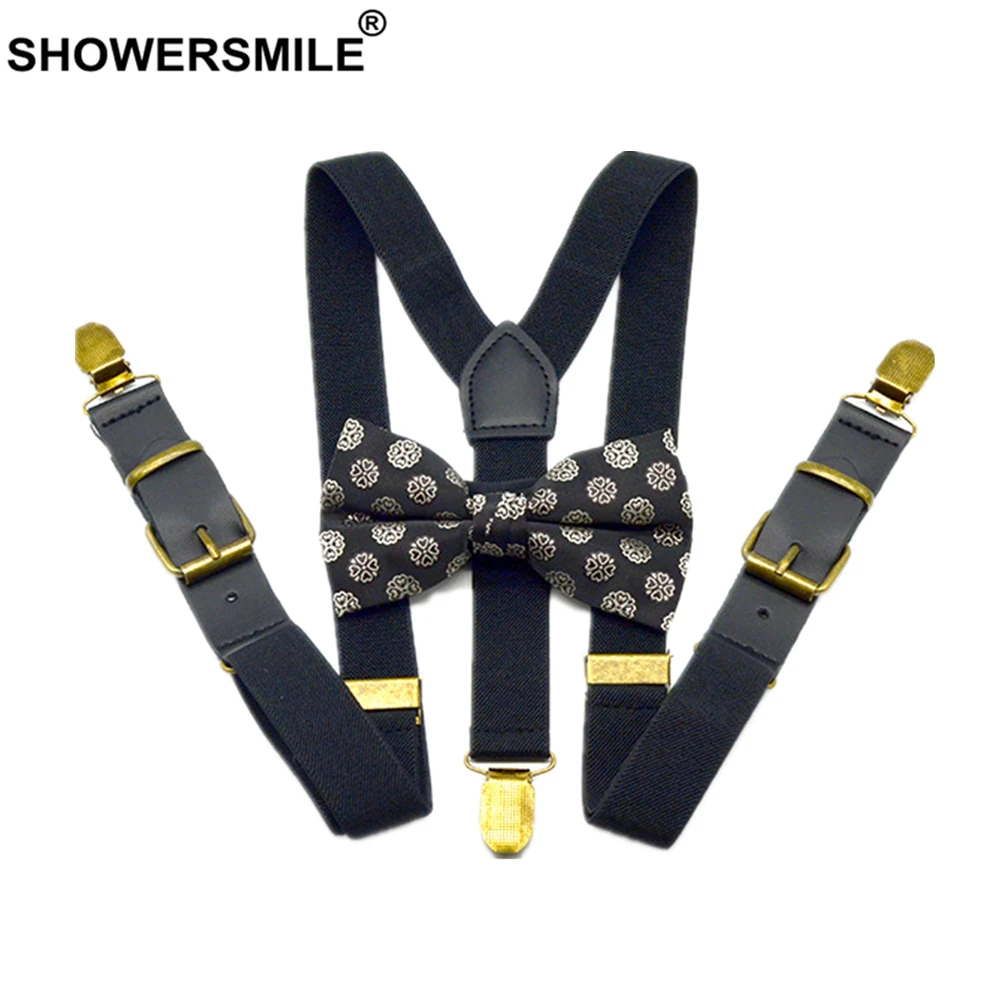 Свадебный галстук-бабочка взрослый Подтяжки комплект пояс с клипсами Для мужчин