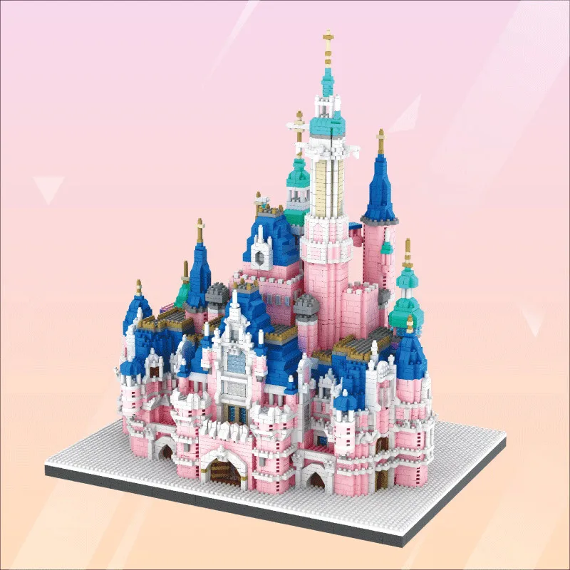 

7822 Pink Dream Tale Castle Architecture Series Mini Model Set Building Blocks Bricks Toys for Children Kids Christmas Gifts