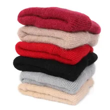 Зимние шапки унисекс в рубчик с манжетами, модная мохеровая вязаная шапка для мужчин и женщин, шапка для путешествий, ветрозащитный Теплый шерстяной трикотажный головной убор для мальчиков и девочек