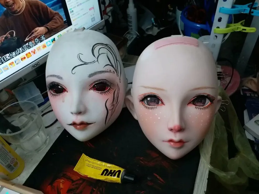 NEW-24) BJD Кигуруми для транссексуалов, Красота макияж Косплэй силиконовая маска Аниме Kigurumi маски резиновые секс куклы