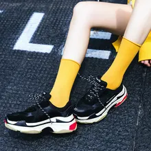 Dreamlikelin/весенне-летние женские носки ярких цветов, длинные носки в стиле Харадзюку, однотонные тонкие носки с круглым вырезом Ullzang