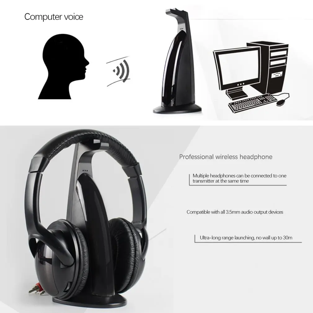 5 в 1 Беспроводные наушники для MP3 MP4 PC tv CD гарнитура наушники