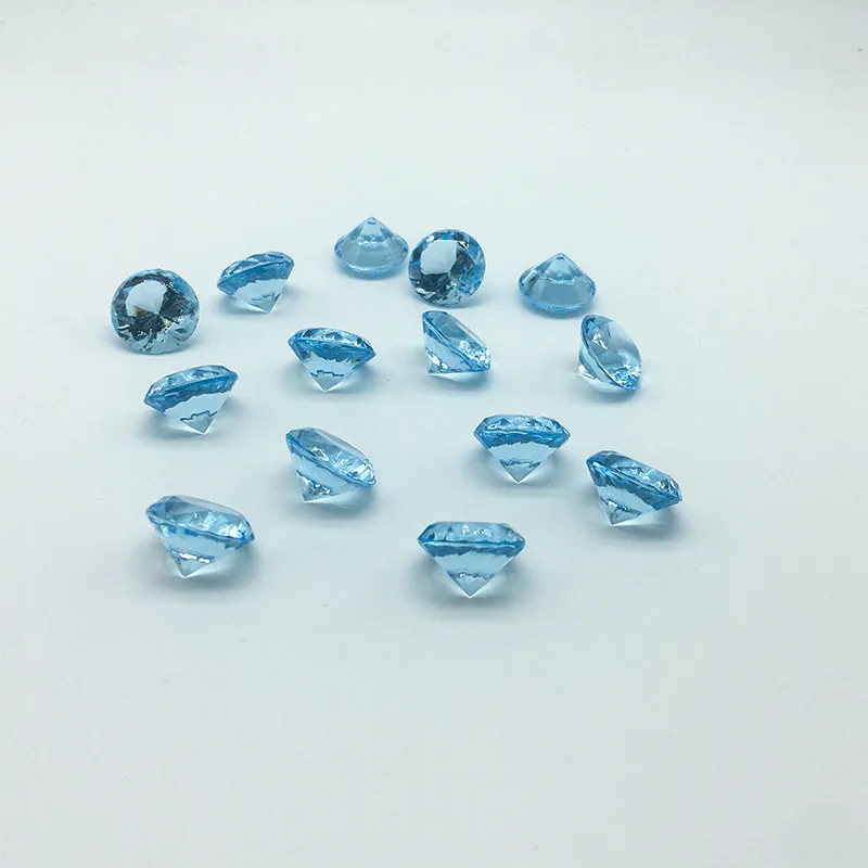 Light Blue 20 мм 100 шт Акриловые цветные искусственные круглые алмазные кристаллы драгоценные камни для Разбрасыватели конфетти для стола, Ваза Наполнители, свадьба, искусство и ремесла - Цвет: Light Blue