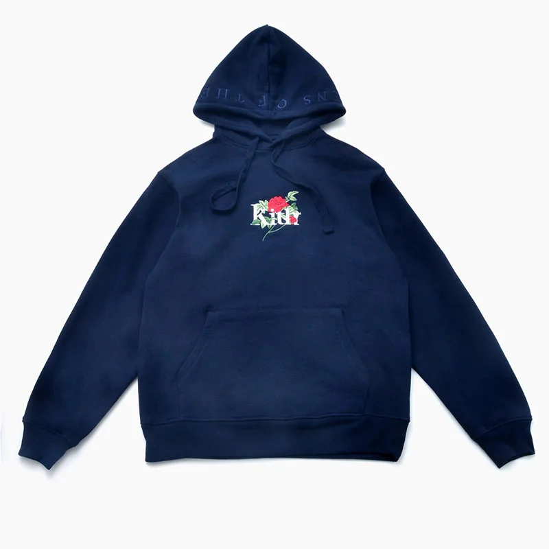 Реальное изображение KITH Толстовка Пуловер Мода хлопок высокое качество KITH толстовки черный красный розовый вышивка KITH толстовки - Цвет: 2