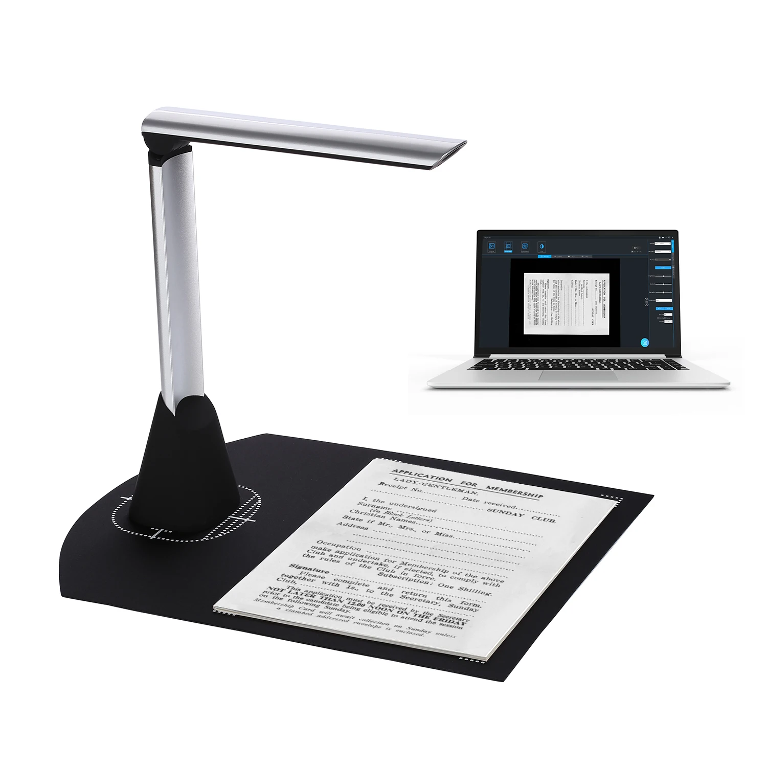 BK34 Document Camera Scanner 5 Mega-Pixel HD Camera A4 Capture Size with LED Light Teaching Software for Classroom Teachers
