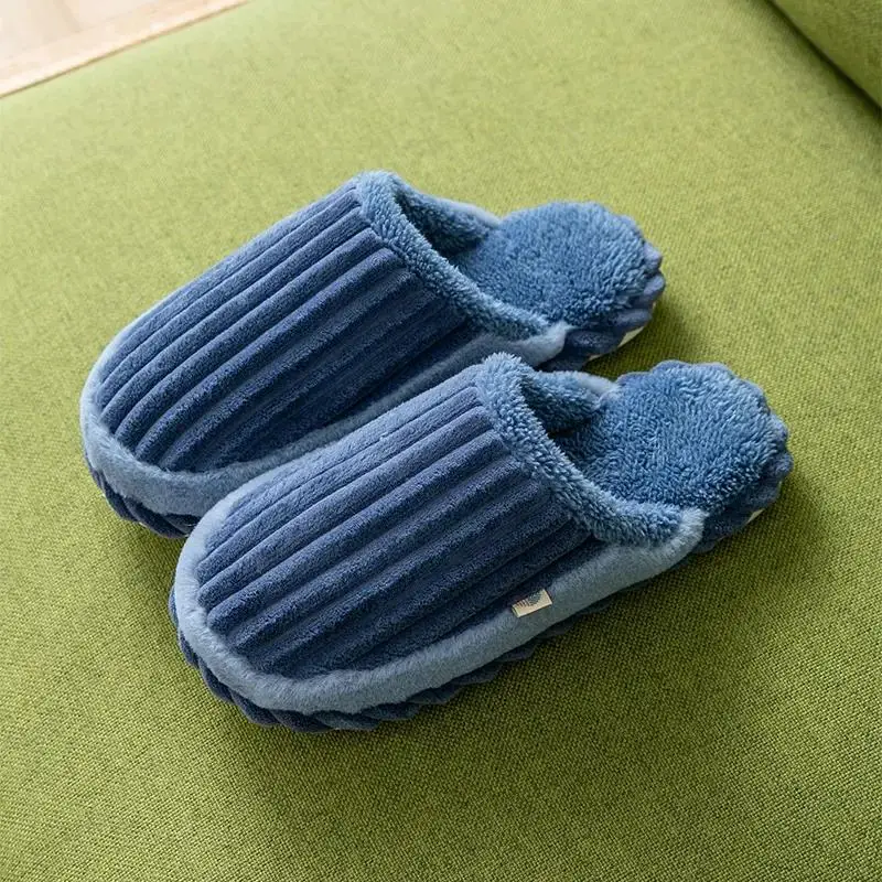 Women Slippers House Plush Soft Cotton Fluffy Slippers Non-slip Couples Floor Shoes Home Men Slipper For Bedroom Winter Indoor 