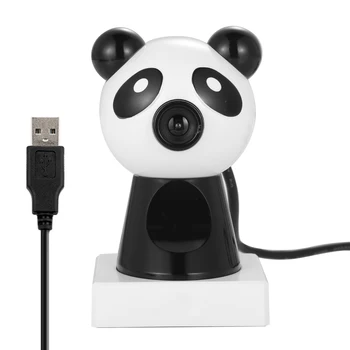 

640x480 cute panda styling HD optical lens Webcam Built-in noise reduction mic with Speaker 3.5mm jack Computer USB Web Camera