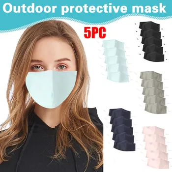 

5PC Adult Face Covering Reusable Washable Breathable Soft Mask Cloth Mouth Mask Washable Mouth Mask Reuseable Mouth Cover Face M