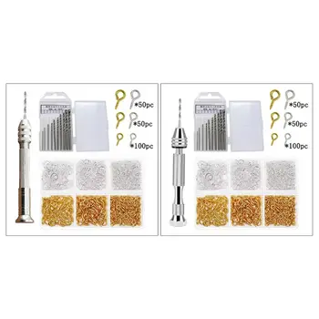 

1 Set Pin Vise Precision Hand Drill Tools with Twist Drill Bits Screw Eye Pins for Resin Casting Mold Polymer Clay DIY
