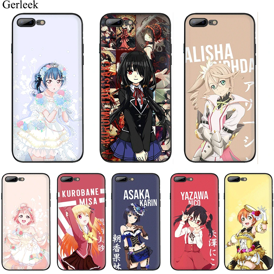 

Manga Girl Phone Case Cover for iPhone 11 Pro X XS XR Max iPhone 7 8 6 6s Plus 5 5S SE Cute